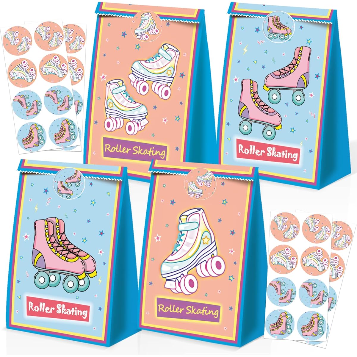 Roller Skate Party Favor Bags Roller Skate Party Favors Skate Goodie Bags Roller Skate Party Supplies Roller Skate Party Decorations for Girls 24 Pieces