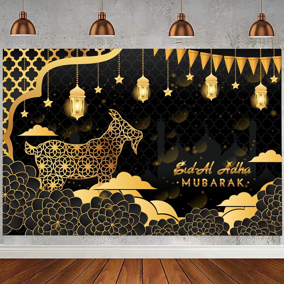 Eid-Al Adha Banner Background Decoration Eid-Al Adha Hanging Banner Background Decoration Ramadan Mubarak Eid Decoration
