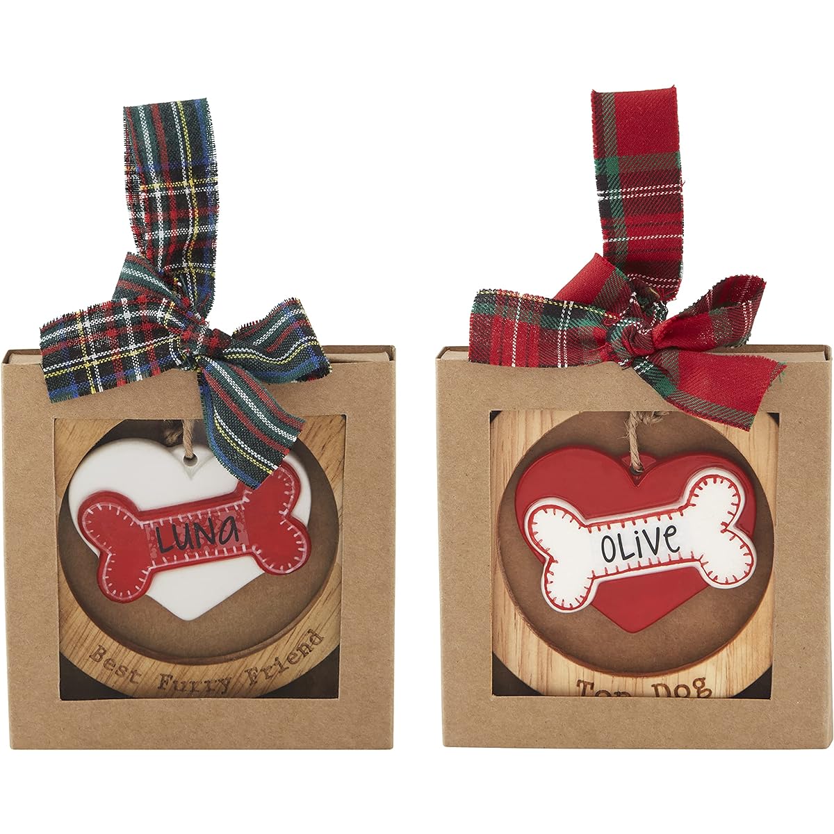 Mud Pie Personalized Dog Christmas Ornament Furry Friend 3.5" Diameter