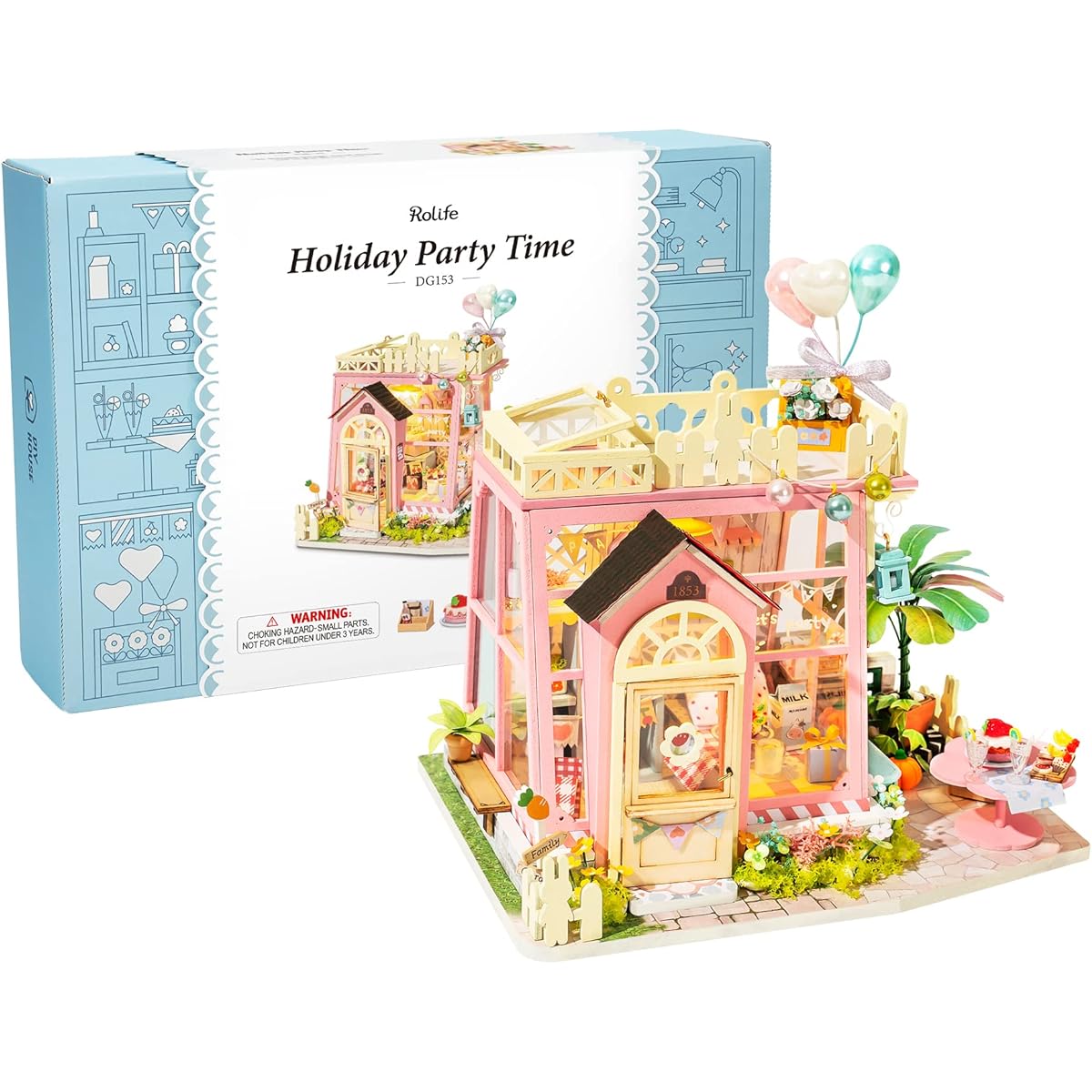Rolife DIY Miniature Dollhouse Kit for Adults-1:24 Mini House Kit-Miniature Kit-Wood Small House Kit(Holiday Party Time)