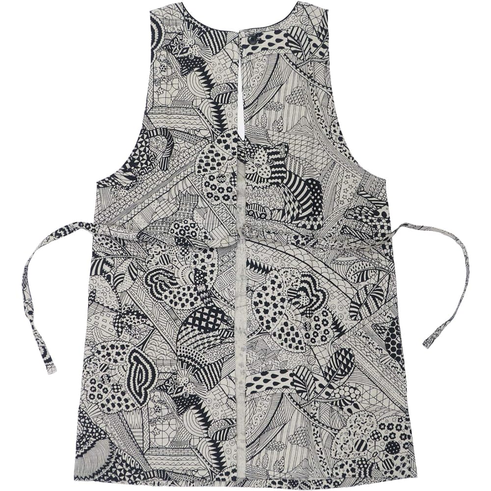 isso ecco Apron One Piece Cat Zen Free Size Made in Japan Cat (Black)