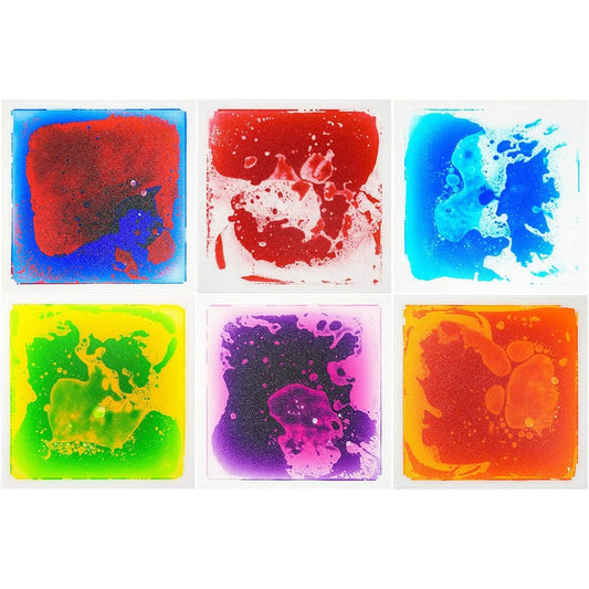 Art3d Liquid Sensory Floor Decorative Tiles 11.8" x 11.8" Square Colorful 6 Tiles