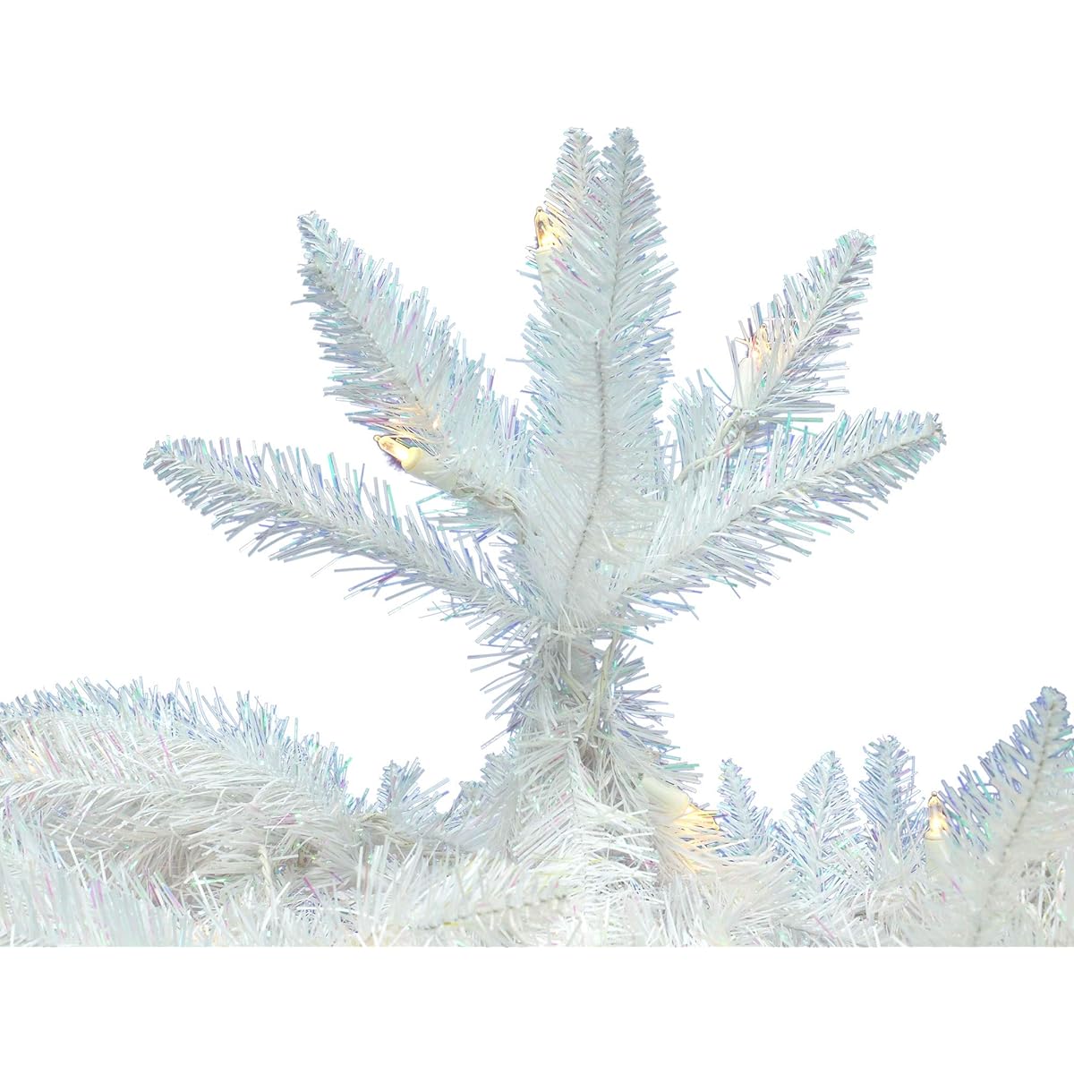 Vickerman 9' Sparkle White Spruce Pencil Artificial Christmas Tree with Warm White LED Lights Faux Spruce Christmas Tree for Seasonal Indoor Home Decorations