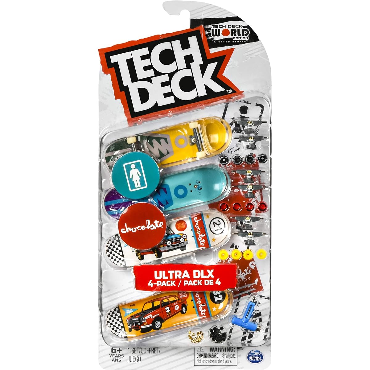 Tech-Deck Ultra DLX 4 Pack 96mm Fingerboards 2020 Crossover - Girl/Chocolate