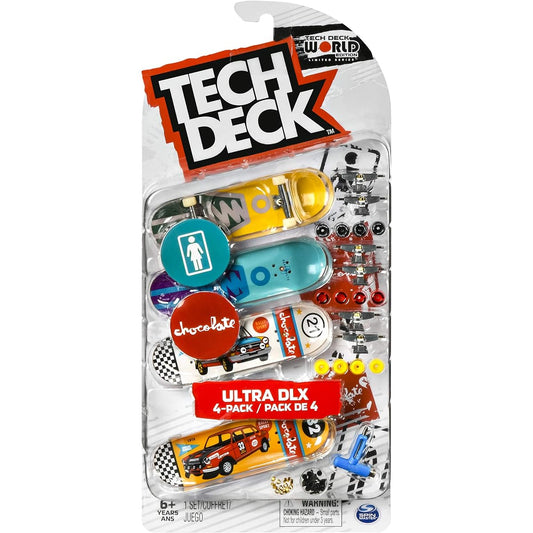 Tech-Deck Ultra DLX 4 Pack 96mm Fingerboards 2020 Crossover - Girl/Chocolate