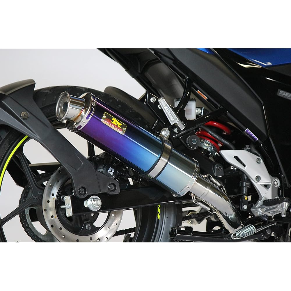 Realize GIXXER 150 Bike Muffler 8BK-ED131 Compatible with 2023 Model 22Racing Ti Titanium Muffler Blue Color Motorcycle Supplies Bike Parts Full Exhaust Full Exhaust Custom Parts Dress Up Replacement External Product Instruction Manual Included Deep Bass