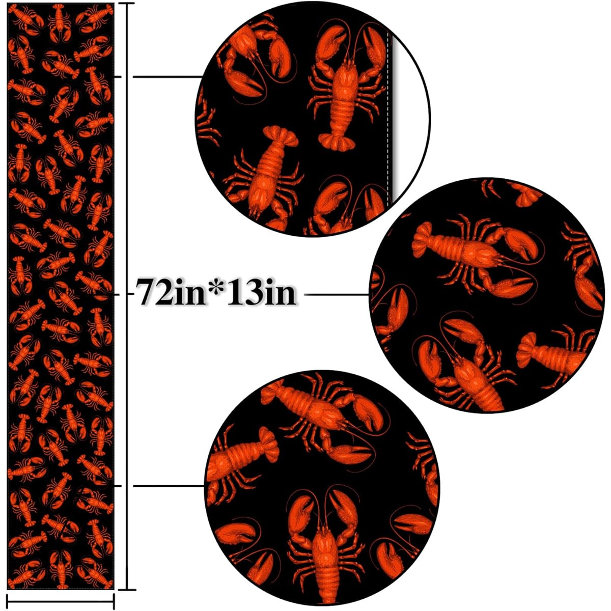 Nepnuser Crawfish Table Runner Crayfish Boil Party Table Decoration Lobster Seafood Boil Theme Party Supplies Home Kitchen Dining Room Decor