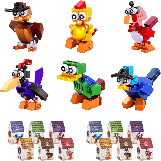 12 Pack Bird Building Blocks Party Goods for Children Mini Animal Building Block Set Children Goods Bag Stuffing Prize Birthday Gift