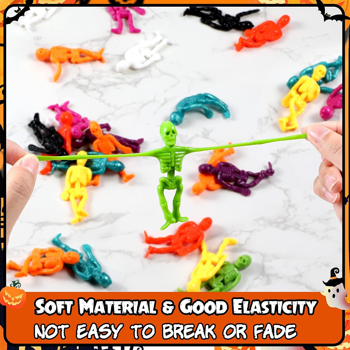 Giftinbox 72 Stretch Toy Party Goods for Kids Halloween Skeleton