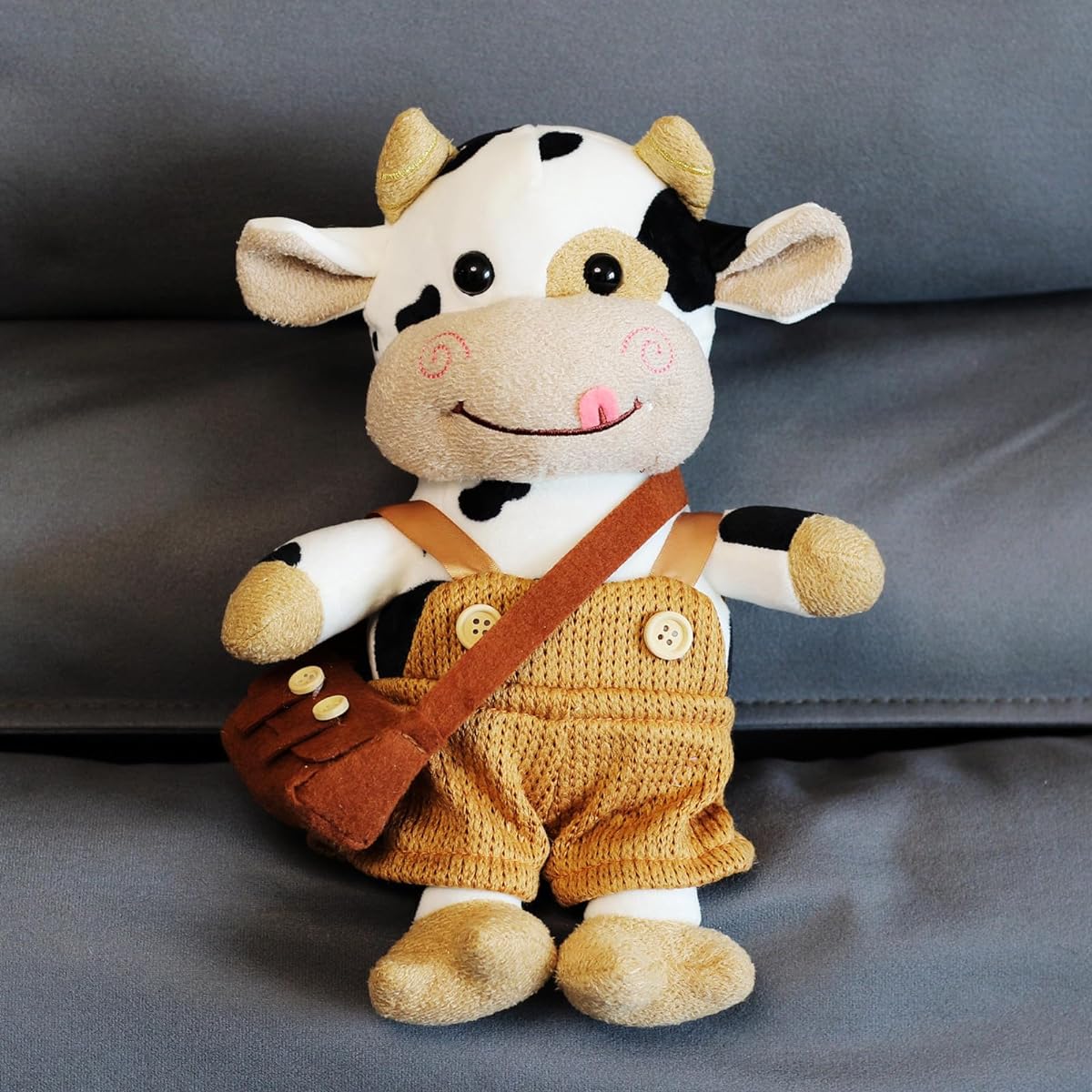 SMY LINUUE Cow Stuffed Animal, Cute Soft Plush Cow Toy Kids Birthday Gift, 12 Inch Cow Plush Toy for Children
