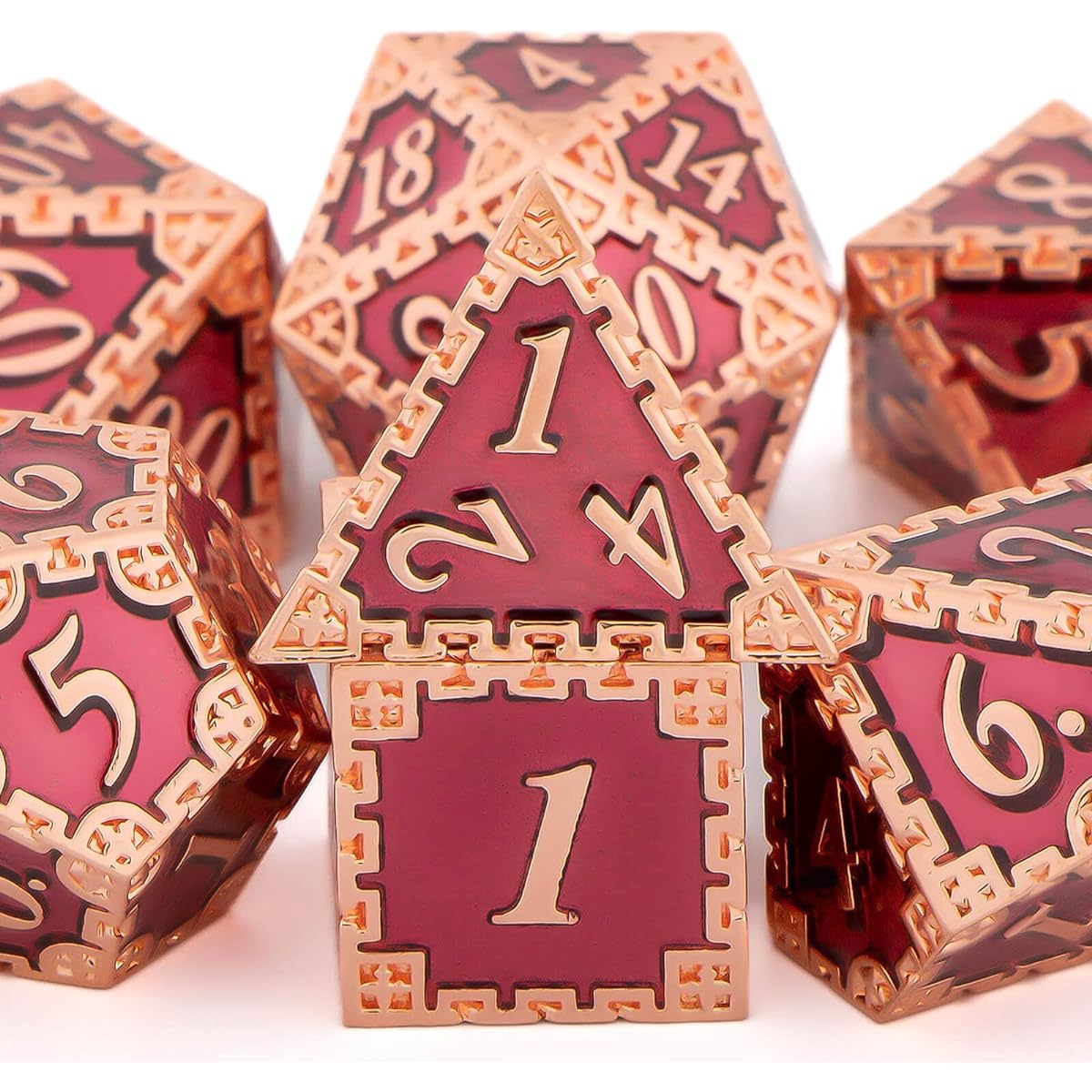 Cool Metal Polyhedral Dice Set D20 D12 D10 D8 D6 D4
