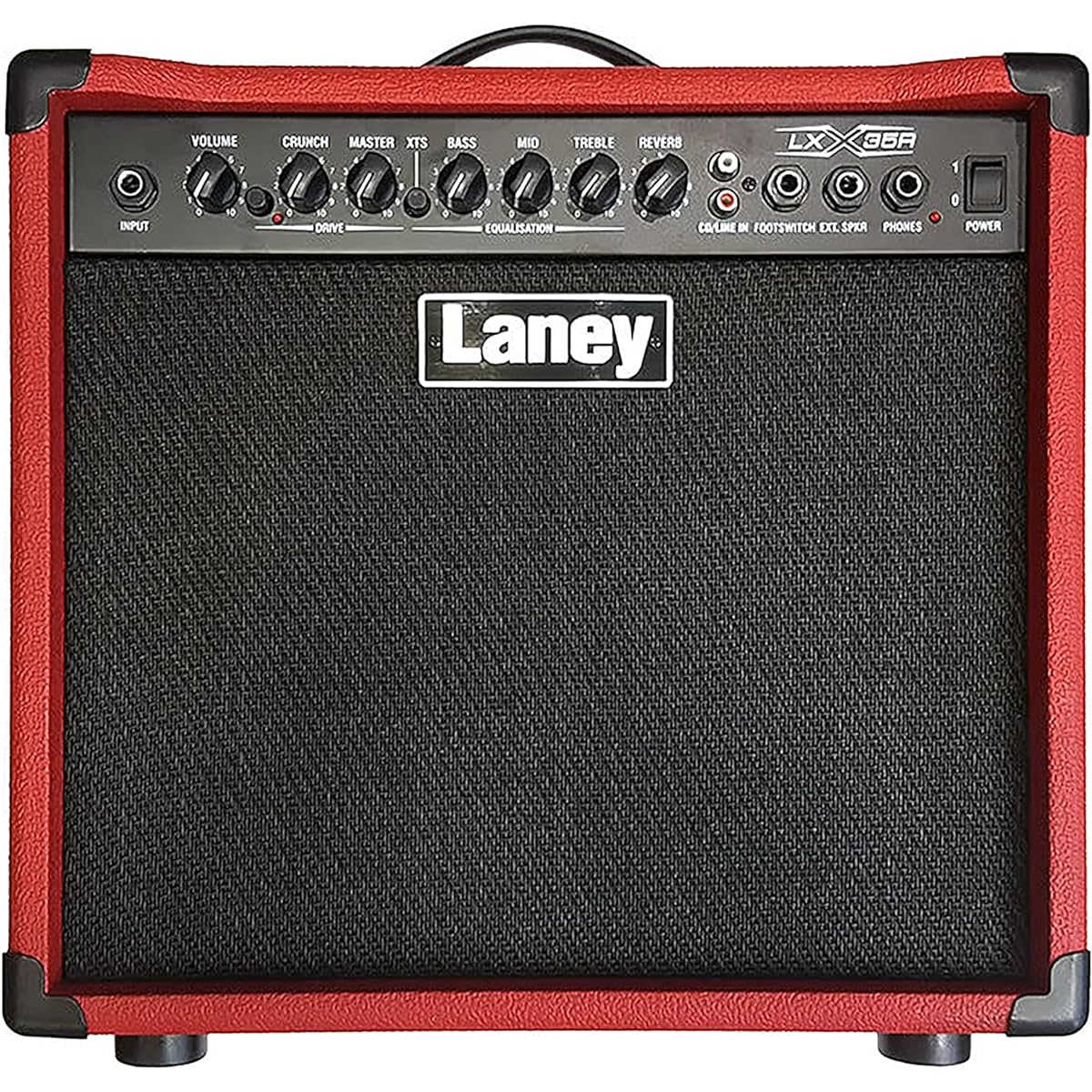 Laney Electric Guitar Combo Amplifier 35W 1 x 10" with 2 channels: Clean and Drive LX35R RED