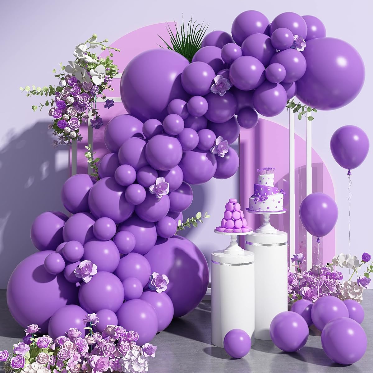 Balloons 18 12 10 5 Inch 120 Pieces Balloon Garland Arch Kit Assorted Sizes Latex Birthday Party Balloons Baby Shower Decorations Wedding Balloons with Strip Tape and Point Stickers