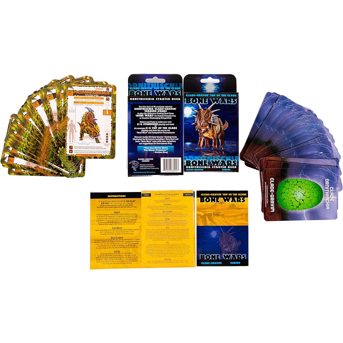 CLADE-GRAVIM Dinosaur Collector Trading Card Game Top of the Clade Bone Wars Ornichiskia 53 Card Starter Deck