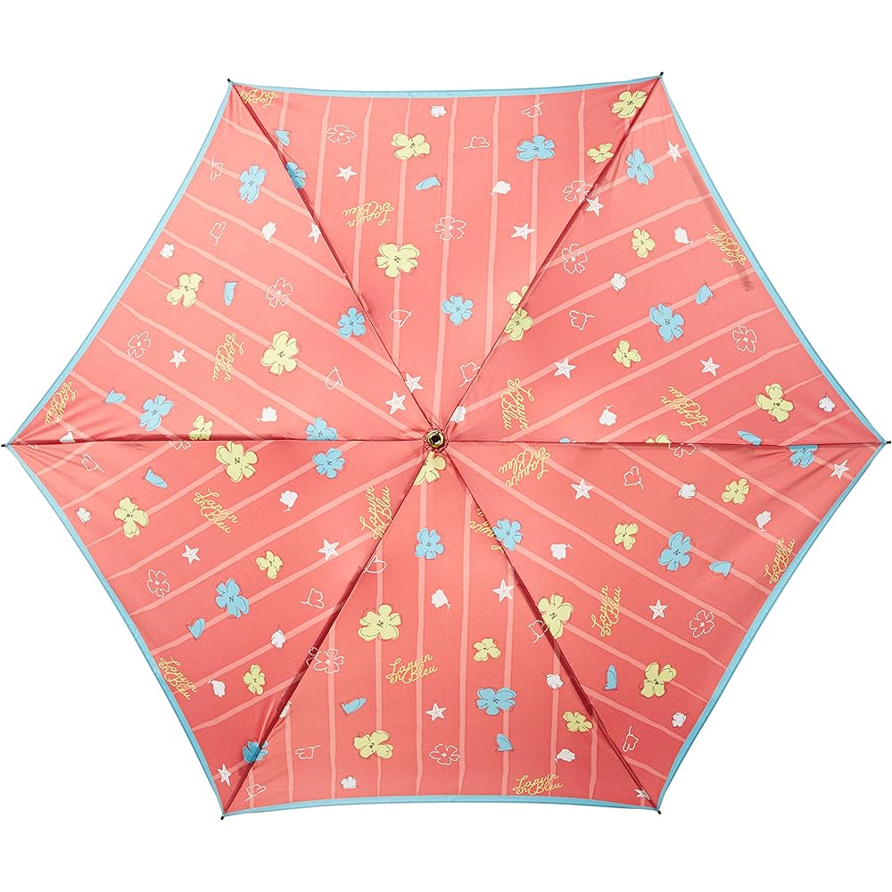 [Lanvin Blue] MOONBAT LANVIN en blue Flower and Sea Motif Umbrella Folding Umbrella Stylish Floral Pattern Cute Ladies