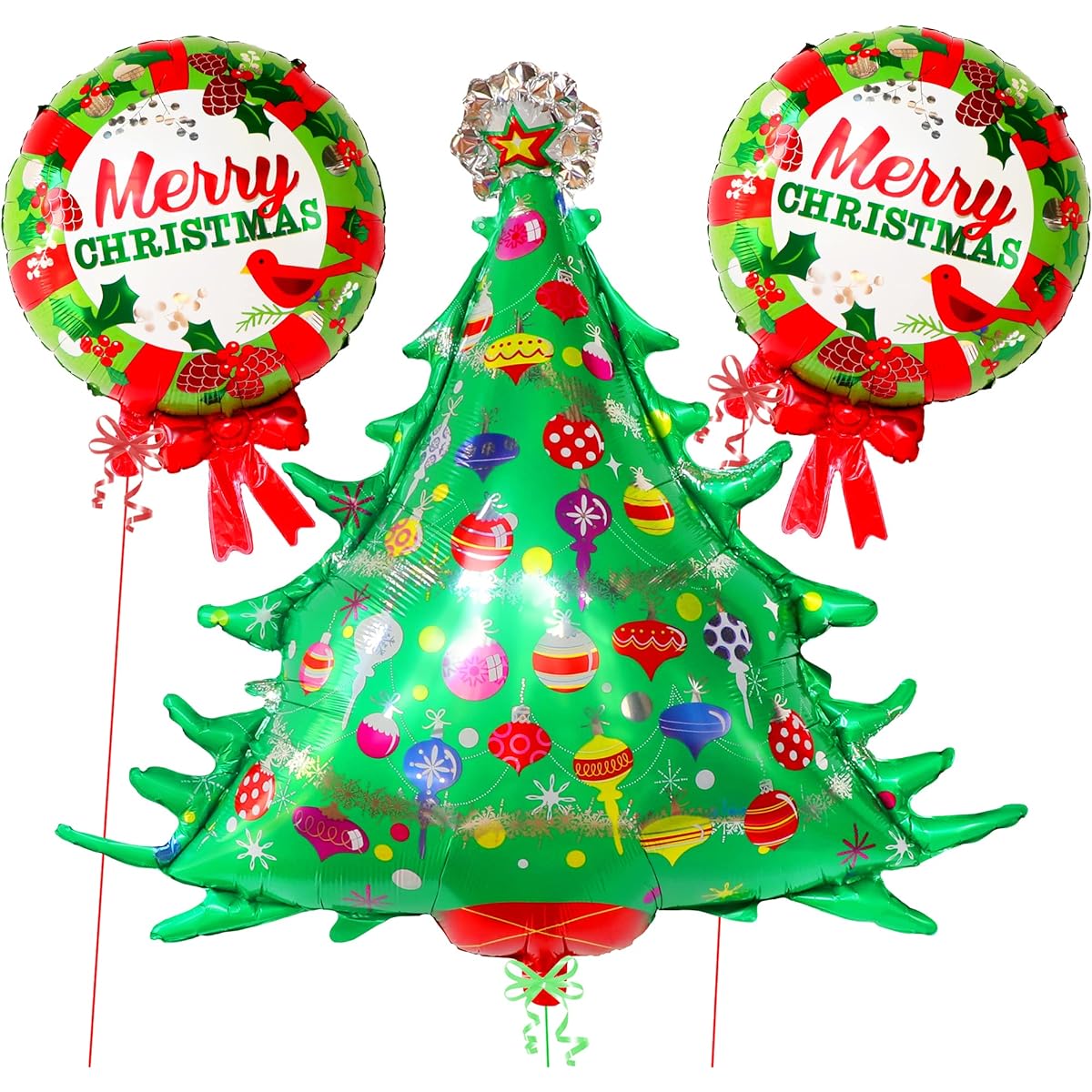 Christmas tree foil balloons.