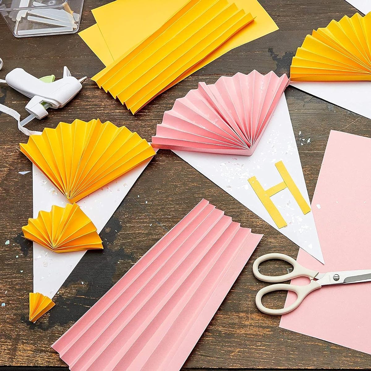 Bright Creations White Paper Pennant Bunting Banner with 10 Flags for DIY Crafts 11ft