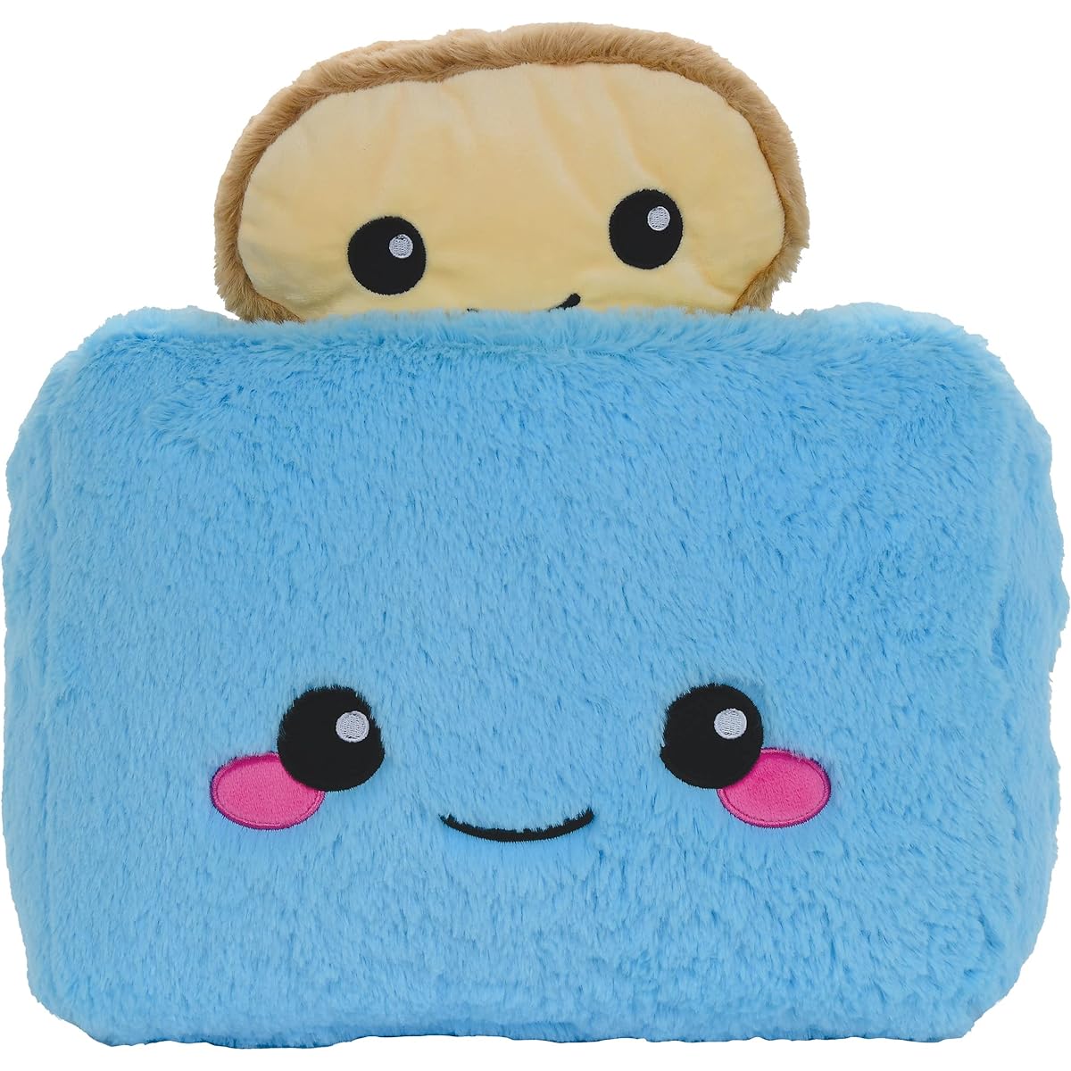 iscream Play with Your Food Kawaii Toast & Toaster Embroidered Accents 11" x 12" Fur Play Pillow