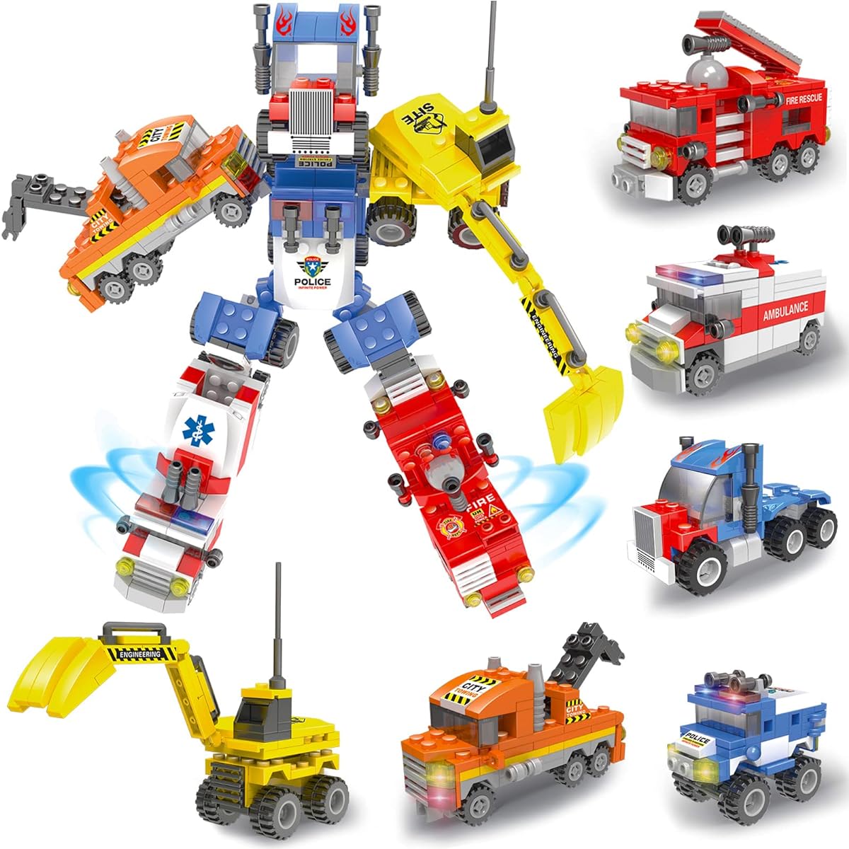 Liberty Imports 570 Piece Robot Building for Kids - Assembling Robot Construction Bricks Mech Toy Vehicle Set Gift for Boys Ages 6-10