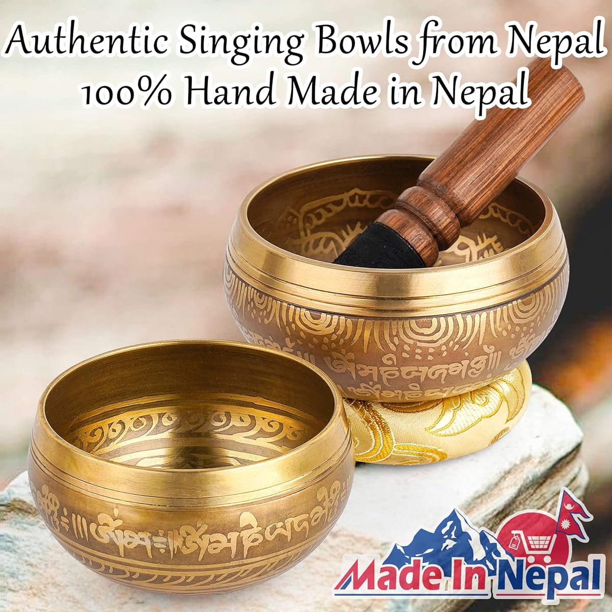 Set of 2 Nepali singing bowls.