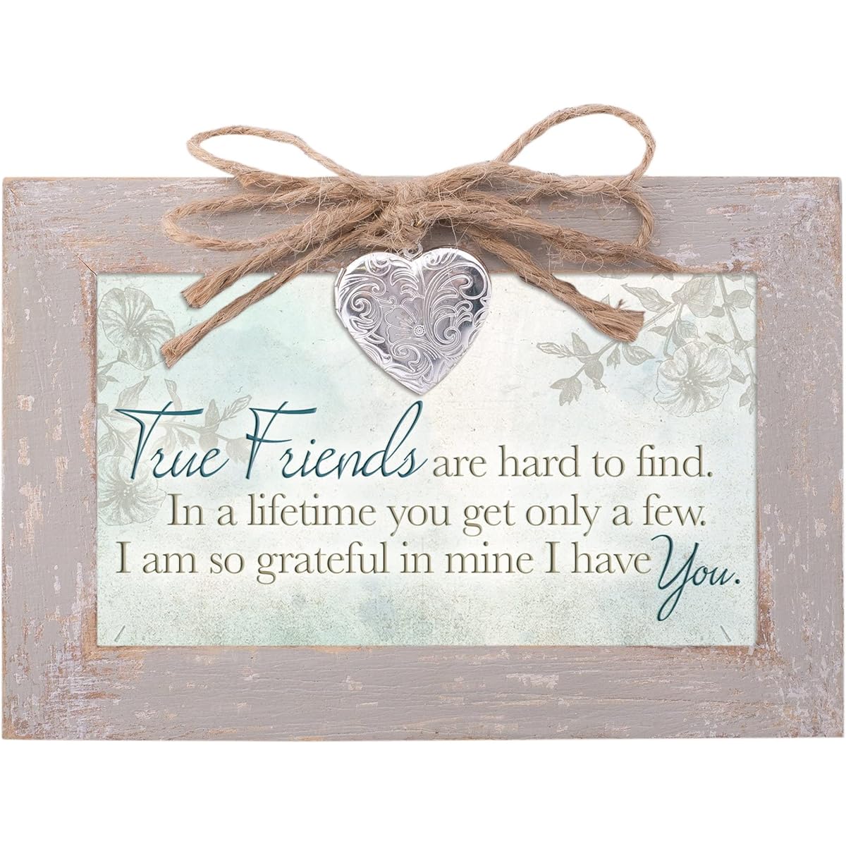 True Friends Hard to Find Natural Taupe Jewelry Music Box Playing a Wonderful World