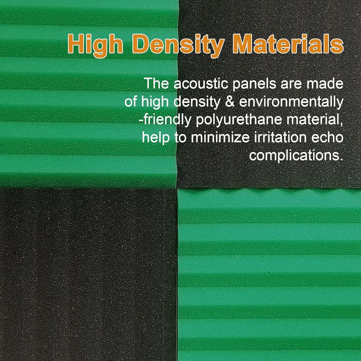 Frcevzoie 52 Pack Acoustic Foam Panels 12" x 12" x 1" Indoor Sound Insulation Boards for Sound Training Rooms, Anchor Rooms, Movie Theaters, Perfect for Any Acoustic Improvement (Black/Green)