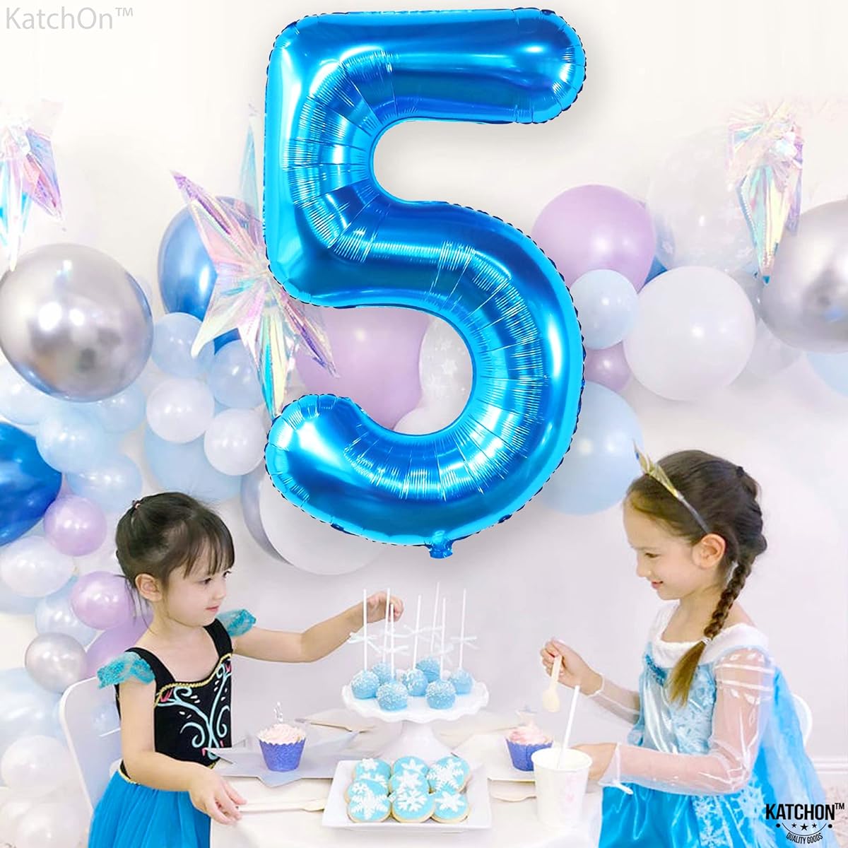 Blue number 5 foil balloon