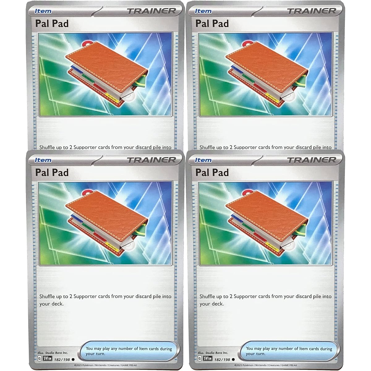Pal Pad 182/198 Scarlet & Violet Pokemon Trainer 4 Card Set Playset 4X