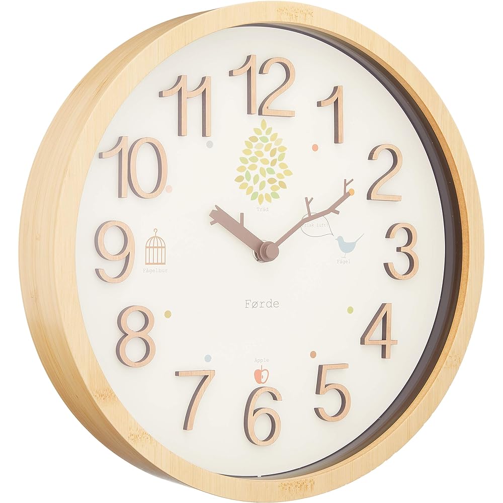 Interform wall clock radio clock TORADO CL-9704 wood radio step movement