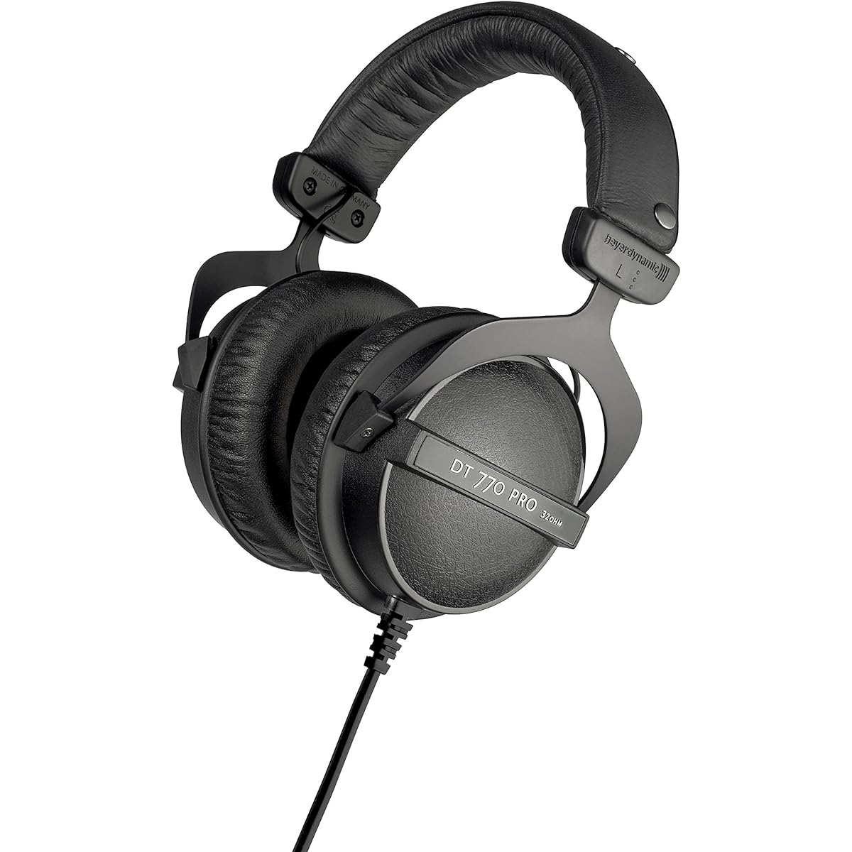 Beyerdynamic DT 770 Pro 32 Ohm Closed Back Studio Recording Headphones with Soft Drawstring Case Headphone Splitter 5ft Extension Cable and 6AVE Cleaning Cloth