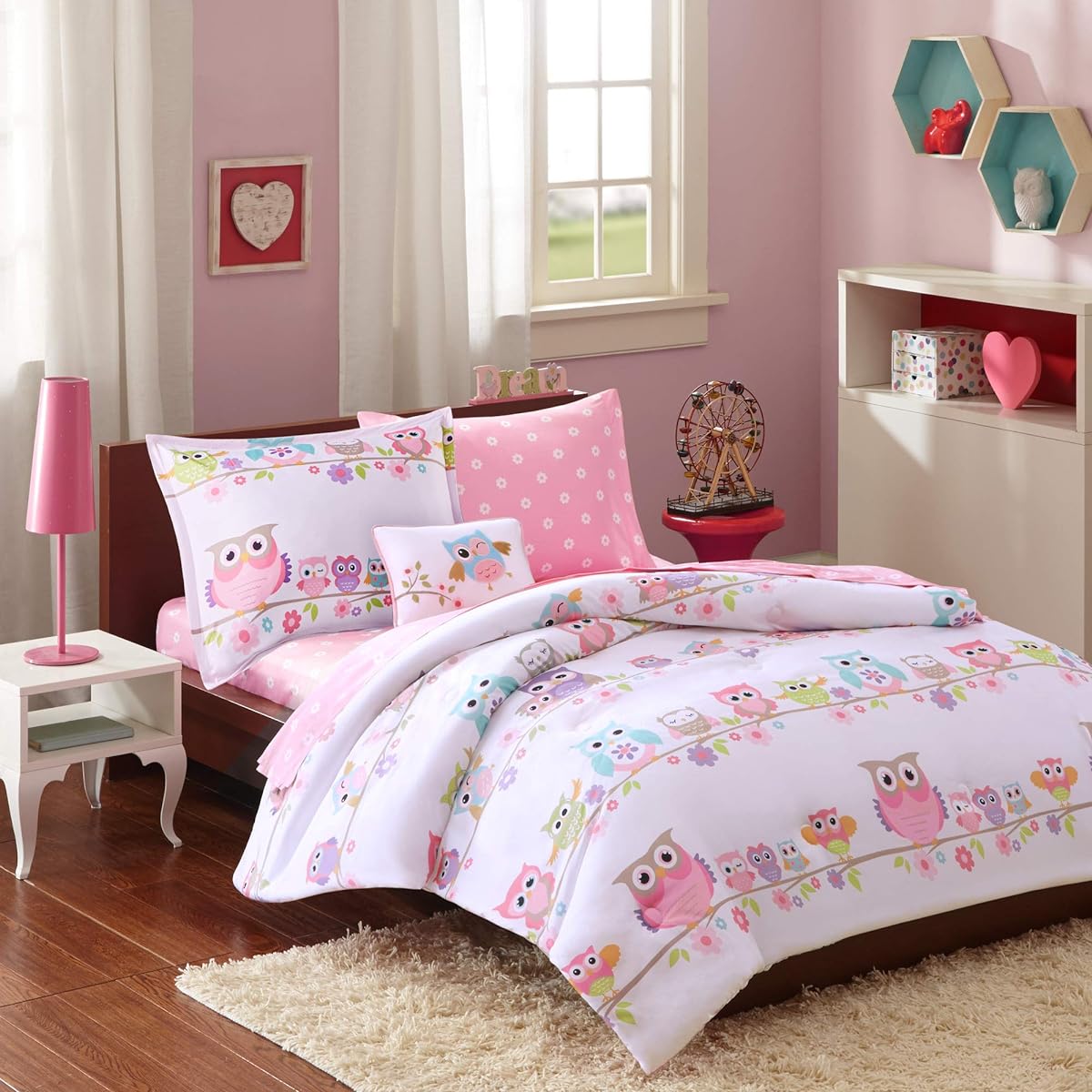 [My Zone] Mi-Zone Mizone Kids Wise Wendy Complete Bed and Sheet Set, Twin, Pink MZK10-085 [Parallel Import]