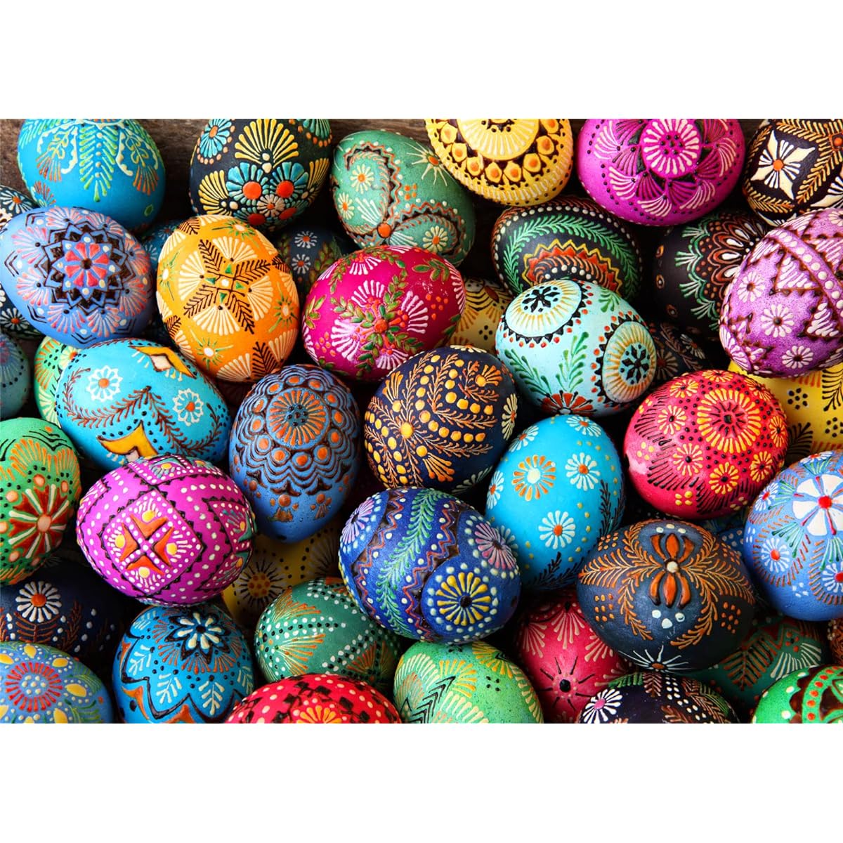 HUADADA Puzzles for Adults 1000 Piece Easter Eggs 1000 Piece Puzzle for Adults and Kids Educational Easter Egg Puzzle (27.5" x 19.7")