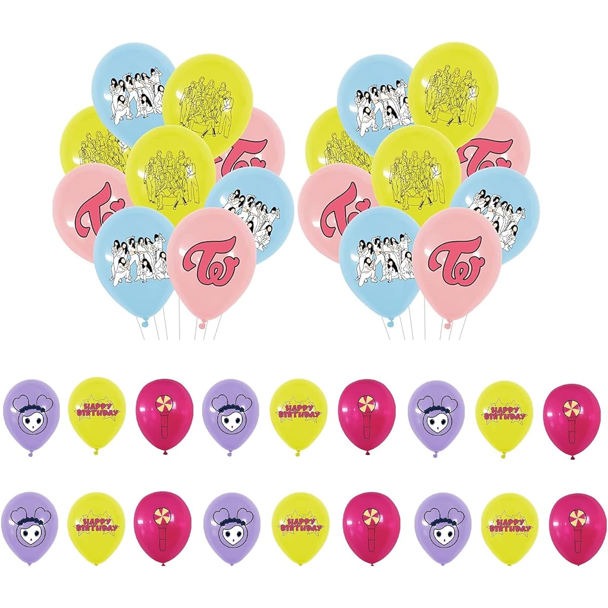 TWICE Balloons, 36pcs 12inch TWICE Latex Balloons, TWICE Birthday Decorations, Party Supplies for Fans