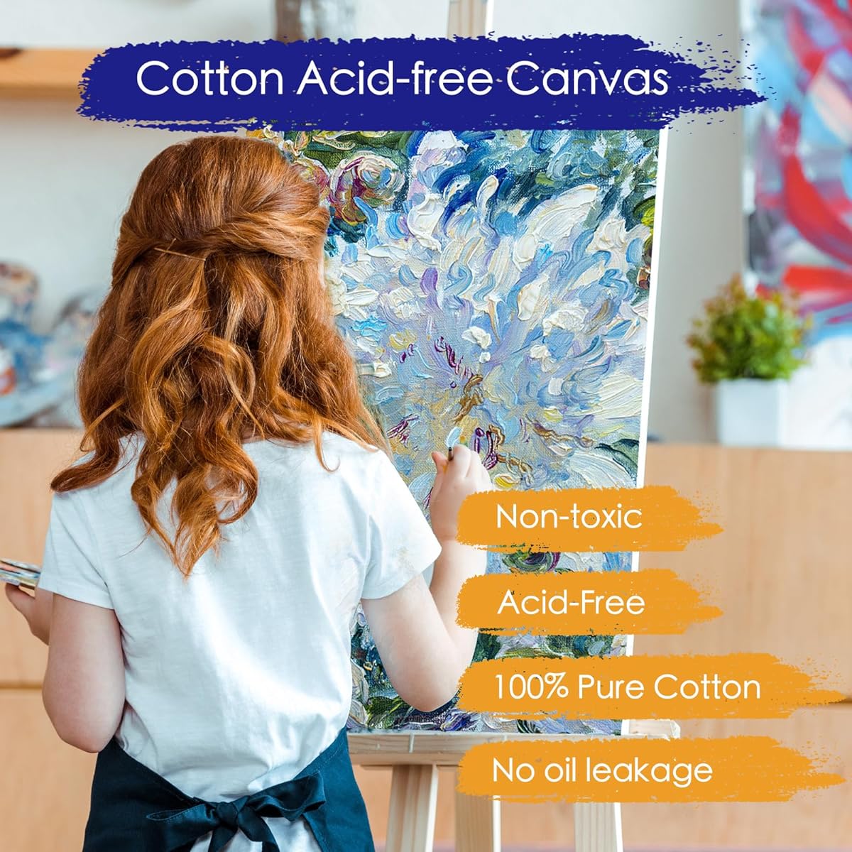 WhirShril 20 Piece Stretched Canvas Set for Painting, Multi-Size 12x16 11x14 9x12 8x10 5x7 (4 Pieces Each) Blank Canvas Kit for Oil, Acrylic, Pour Over, Gouache and More