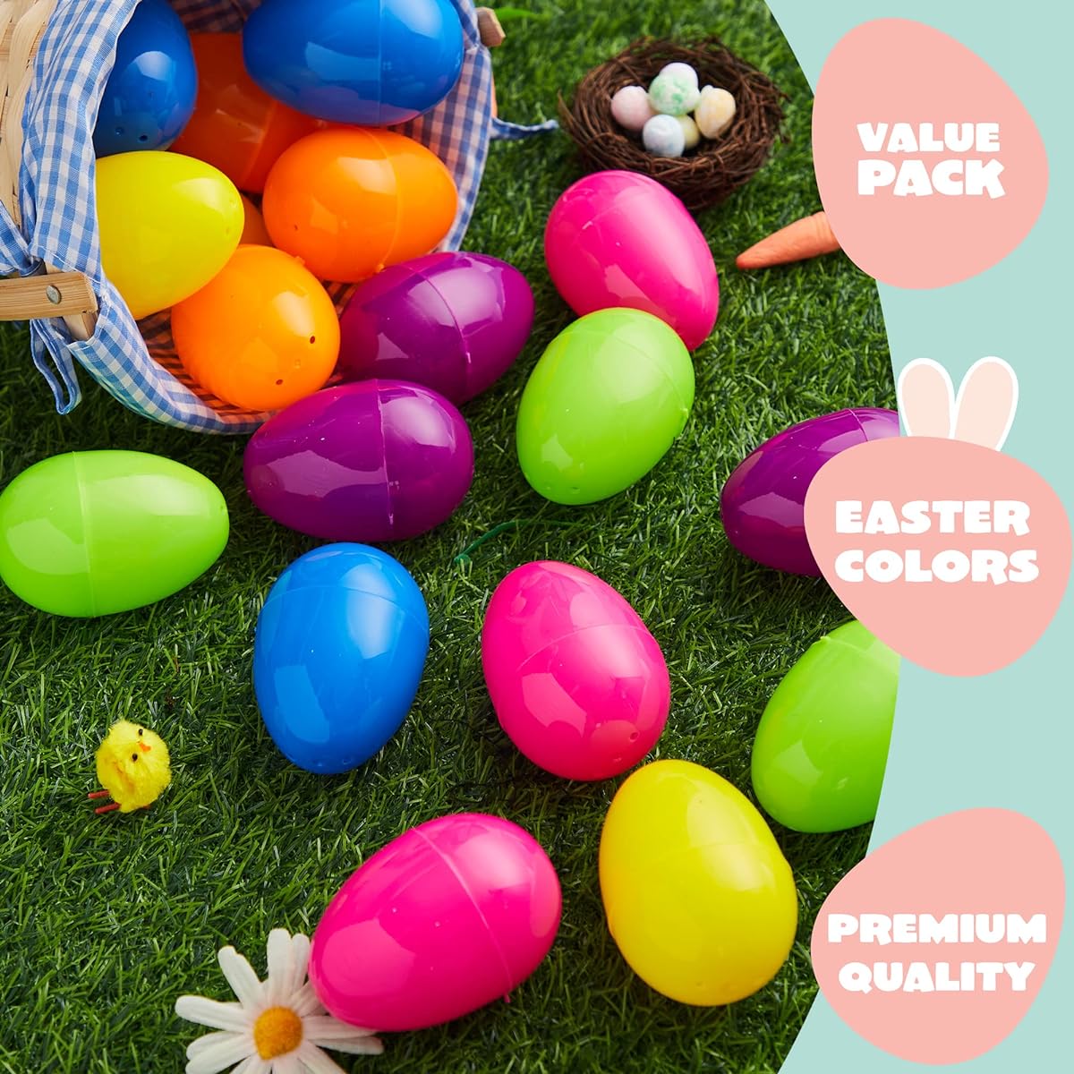3.15 inch colorful eggs, 288 pieces