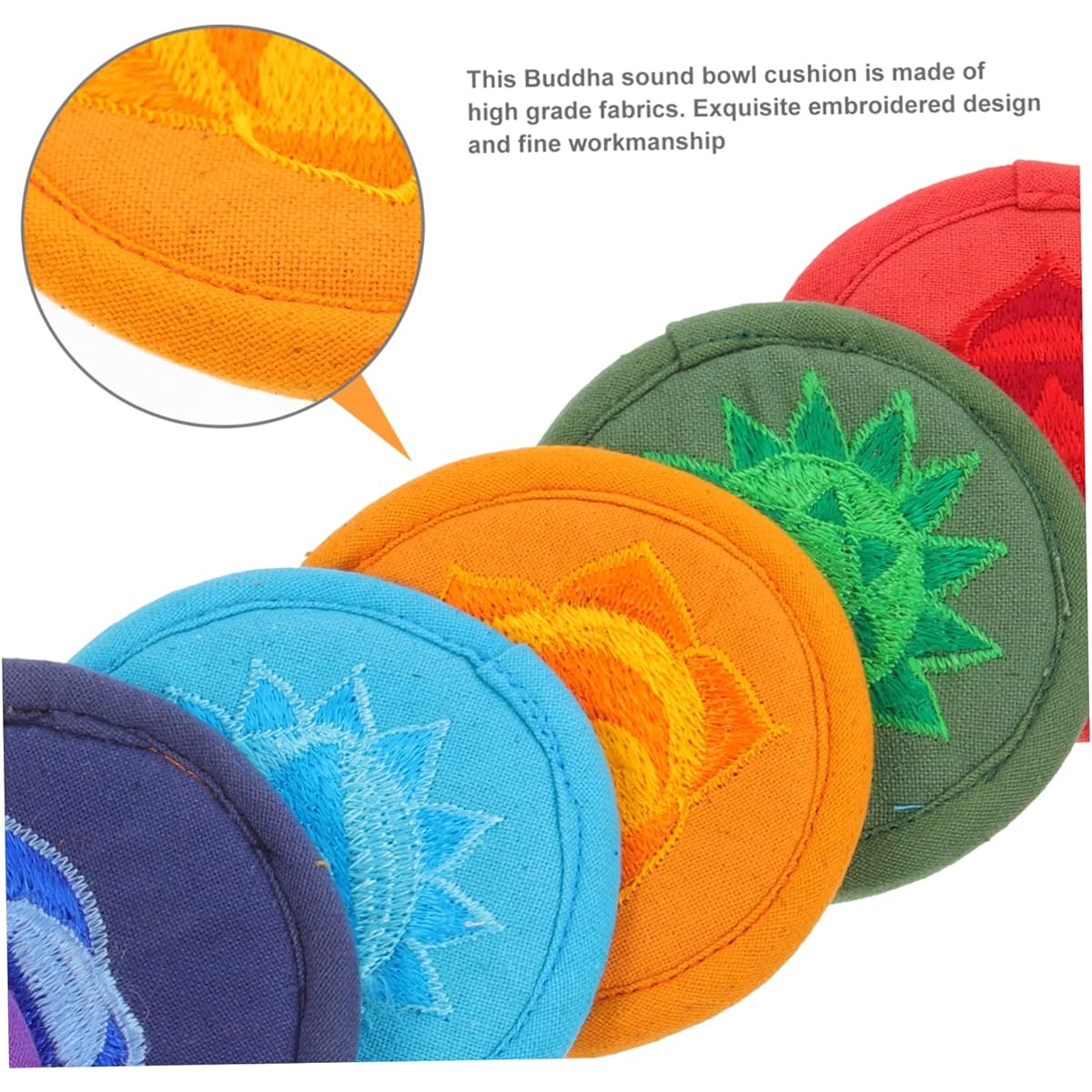 VICASKY 35pcs Bowl Bottom Mat Tibetan Bowl Holder Pad Sound Bowl Holder Pad Singing Bowl Silk Cushion Tibetan Singing Bowl Mat Singing Bowl Holder Pad