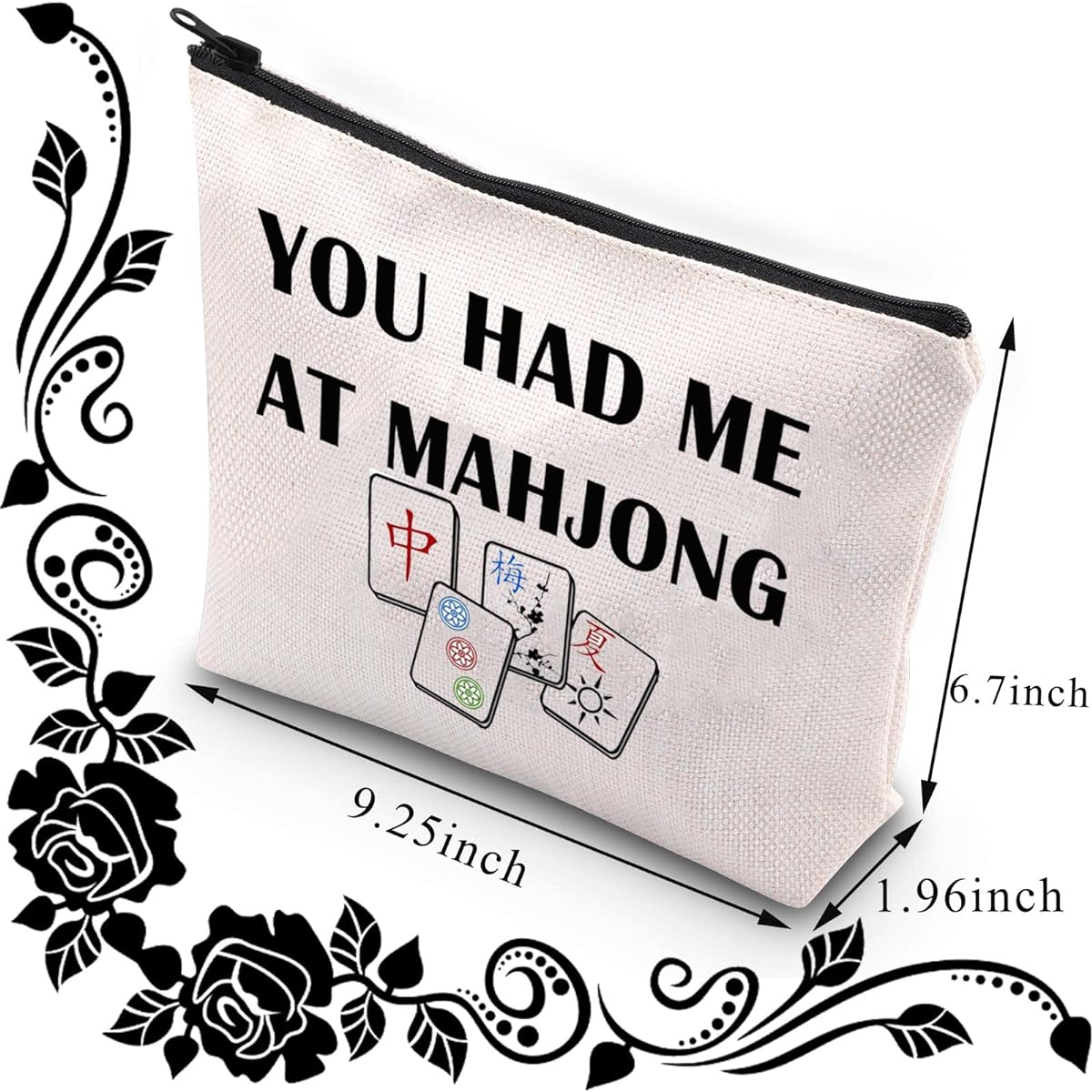 BDPWSS Funny Mahjong Makeup Bag Mahjong Lover Gift Mahjong Tile Bag Mahjong Girl Cosmetic Bag Mahjong Board Game Storage Bag Mahjong Player Gift, Had it at Maju, Fashion