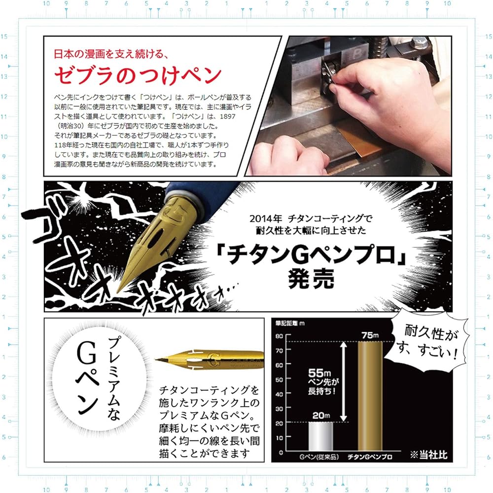 Zebra Manga Nib Titanium G Pen Pro 100 Pieces B-PG-7B-C-K