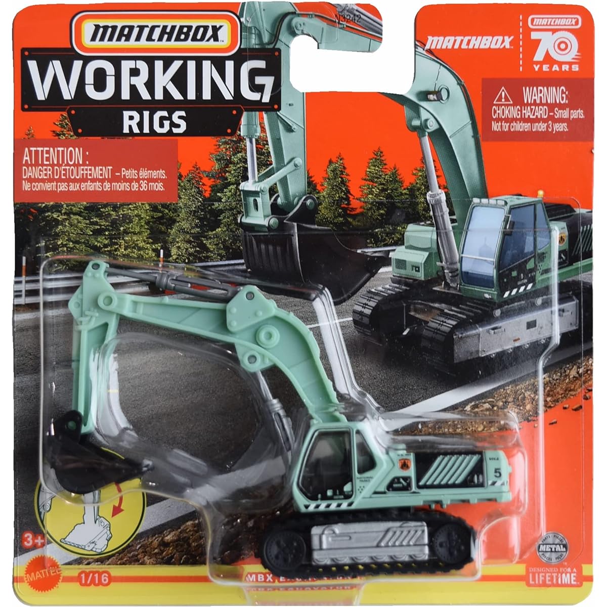 Matchbox MBX Excavator, Working Rig 1/16