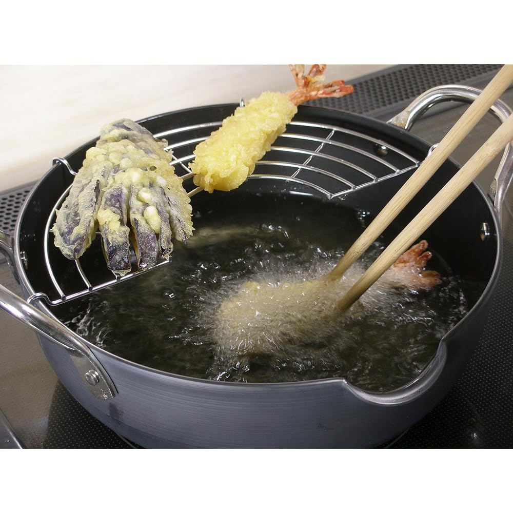 River Light Kiwami JAPAN Iron Deep Tempura Pot M 2.4L Iron Nitride Nitriding Compatible with IH Rust Resistant Made in Japan J1324