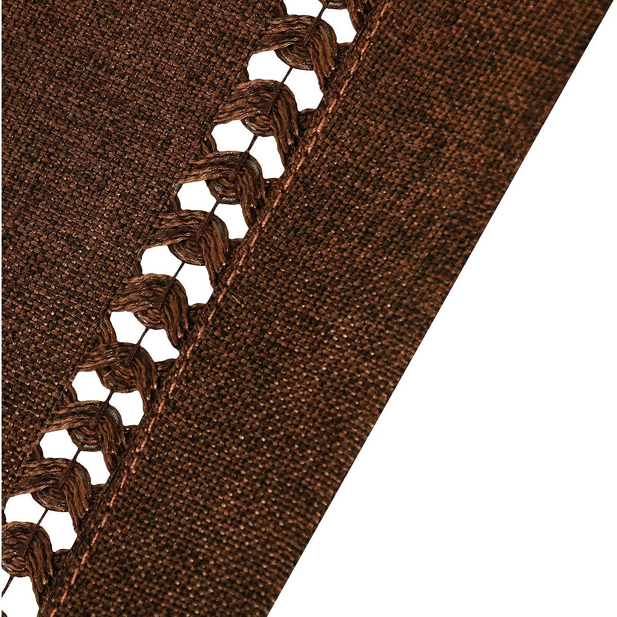 grelucgo hemstitch brown table runner, dresser scarf, solid color 14 x 72 brown