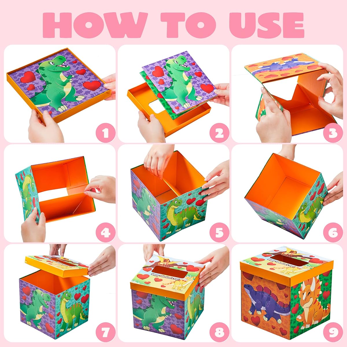 Valentine's Day Cards for Kids and Mailboxes (Dinosaur Theme) Valentine's Mailbox Set Classroom Exchange 32 Student Valentine Cards 1 Teacher Card 35 Stickers 1 Mailbox