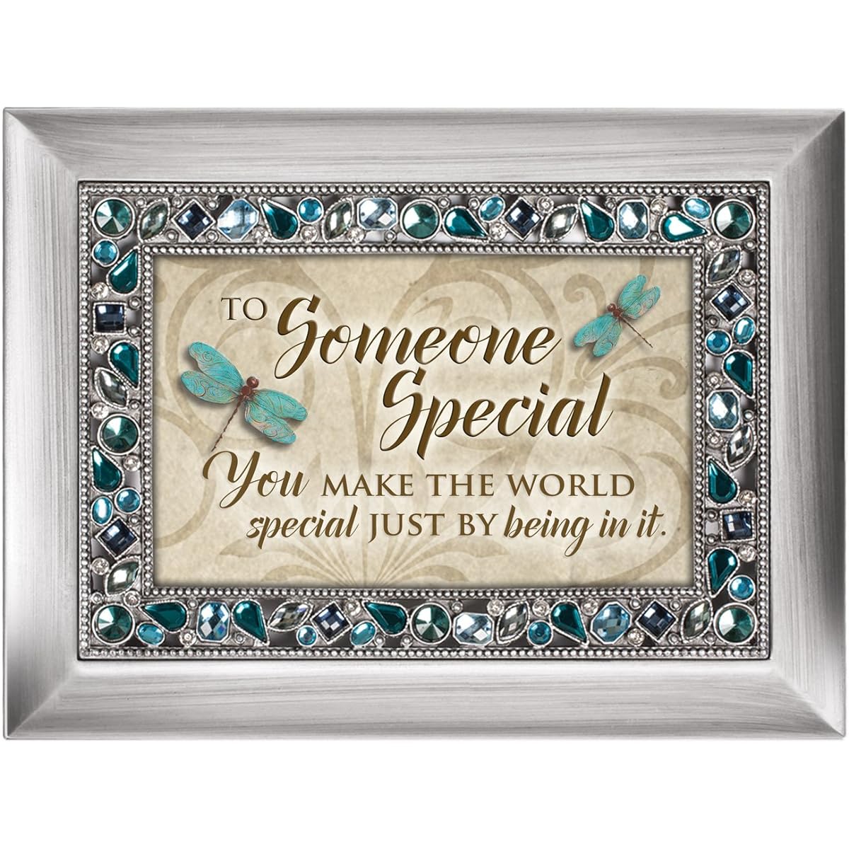 Special Someone Jeweled Silver Colored Keepsake Music Box Plays Wind Beneath My Wings
