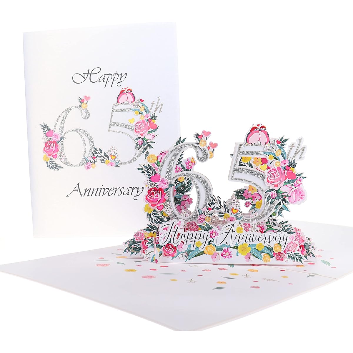 iGifts And Cards Happy 65th Milestone Anniversary 3D Pop Up Greeting Card - Perfect Couple Elegant Wedding Marriage Romantic Together Sapphire Celebration Lovers Love 'N Happiness