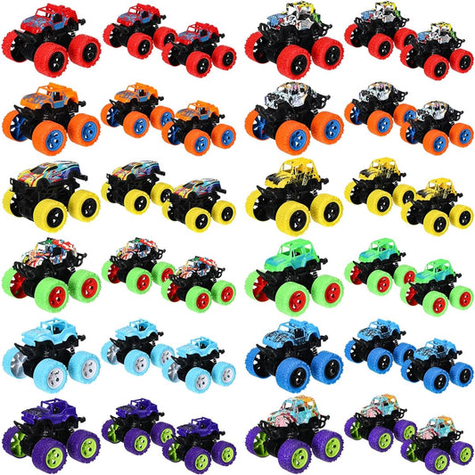 Shappy 36 Piece Truck Toys for Kids Friction Powered Vehicles Ride-On Toys 360 Degree Rotation Toddler Cars Mini Push and Go Cars Truck Playset Christmas Birthday Party Gift for Boys Girls