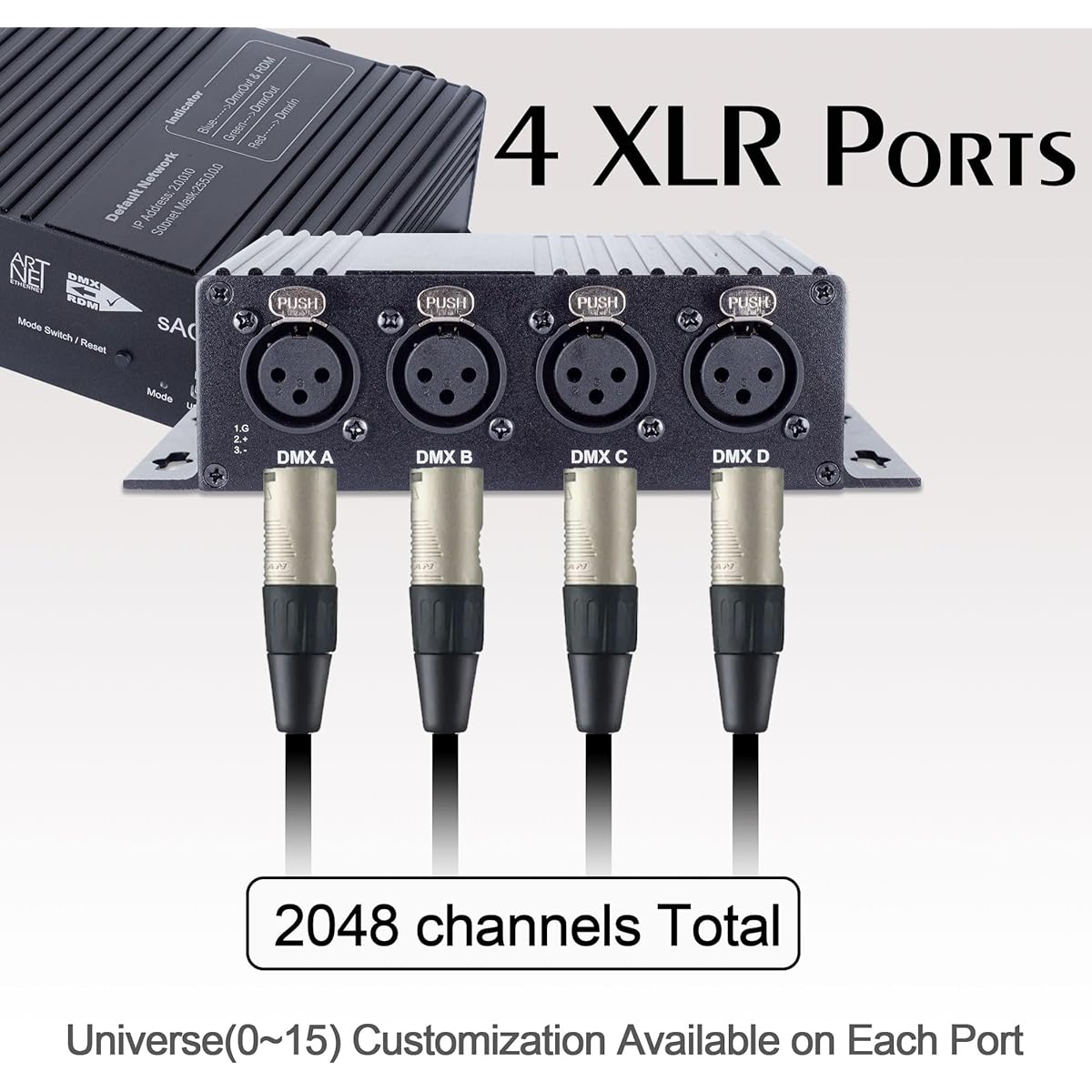 4ch Bidirectional Artnet/sACN/RDM Controller Easynode ARS2048B
