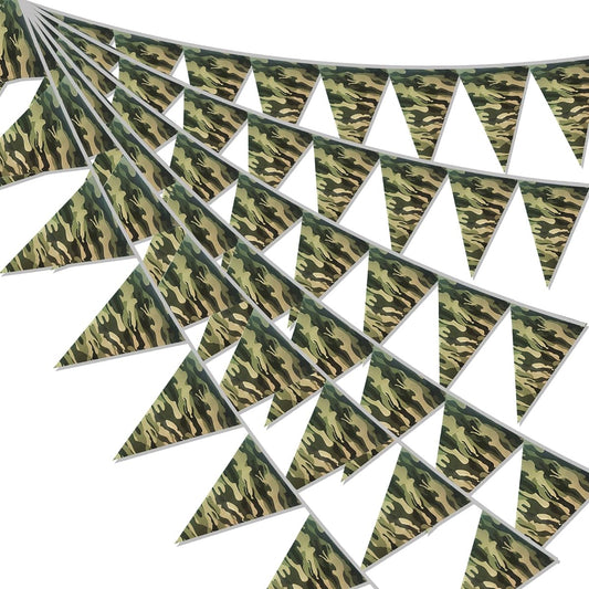 45ft Army Camo Birthday Decorations Army Camo Pennant Flag Banner Army Camo Theme Triangle Flag Banner Army Camo for Birthday Party Decorations