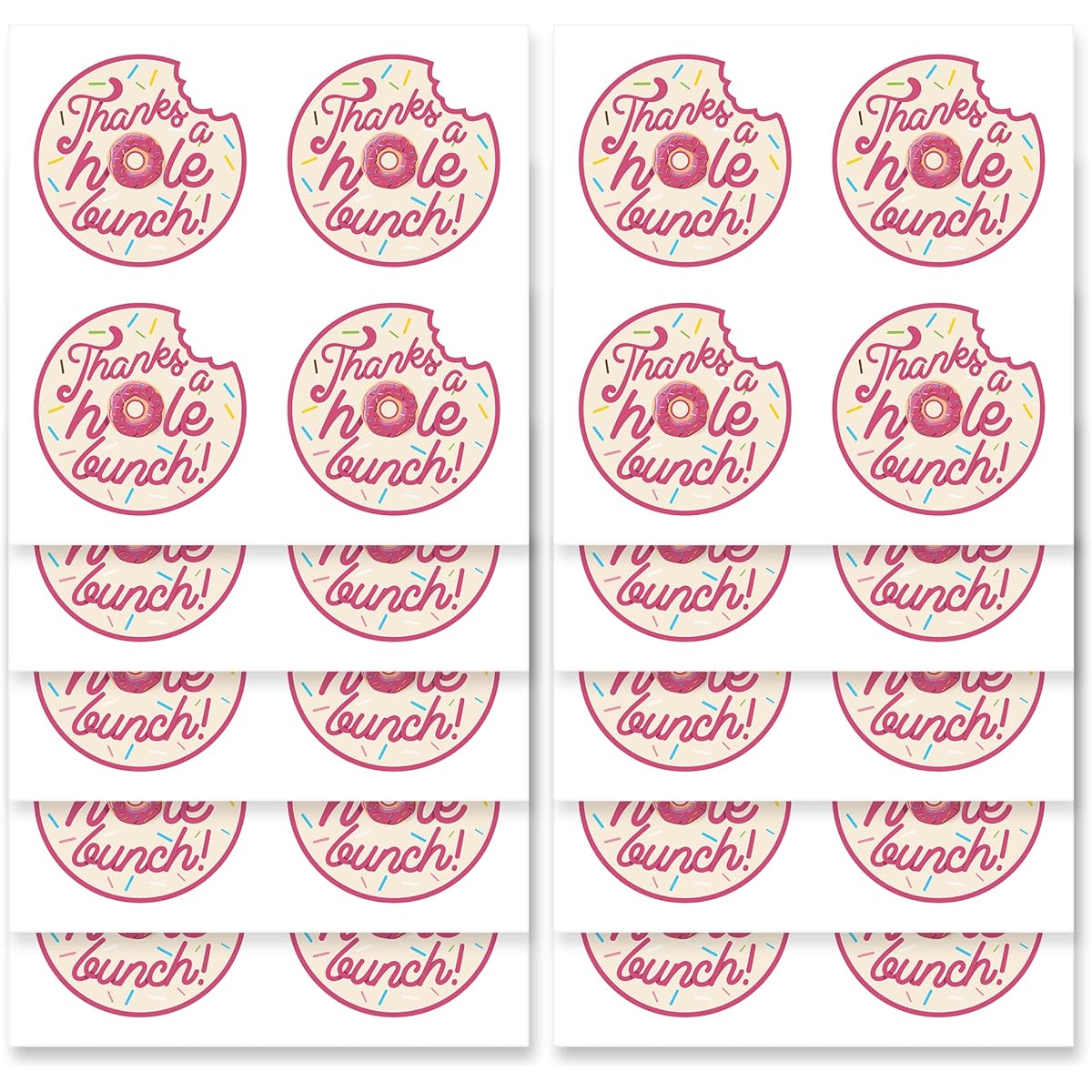 Mobiusea Creation Donut Party Supplies Stickers | 48 Waterproof Donut Stickers 2 Inch | Donut Theme Birthday Party Supplies for Kids Party Favors and Baby Shower Favors