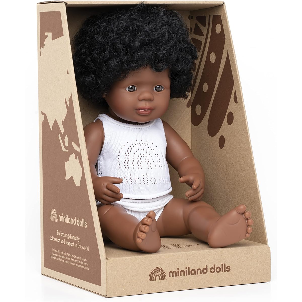Miniland Educational - Baby African American - 15" Tall Anatomically Correct Doll