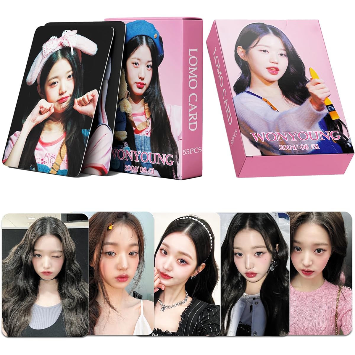 PYAJUU Wonyoung Photo Cards 55pcs IVE Jang Wonyoung Photo Cards KPOP IVE Wonyoung LOMO Cards WONYOUNG Postcards Gifts for Fans